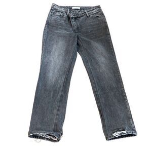 Vervet Kassie Boyfriend Crossover Jeans Gray Ripped Distressed Size 26
